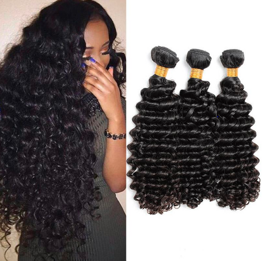 Brazilian Deep Wave Bundles 100% Natural Virgin Human Hair Extension