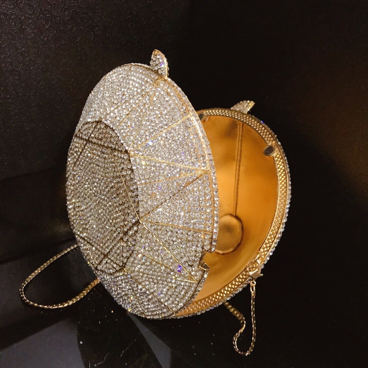 DIAMONDS- Luxury Evening Bag Crystals Geometric Pattern Gold Wedding Party Clutch bag Purse Handbag