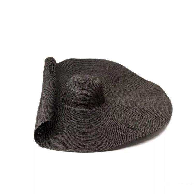 Take Me Away- Huge Leisure straw Hat Black