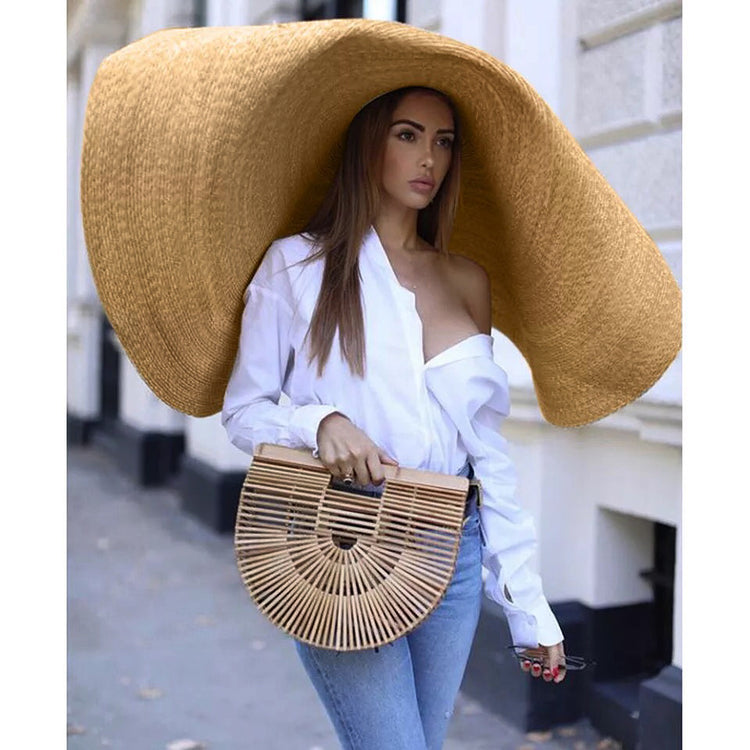 Take Me Away- Huge Leisure straw Hat Tan